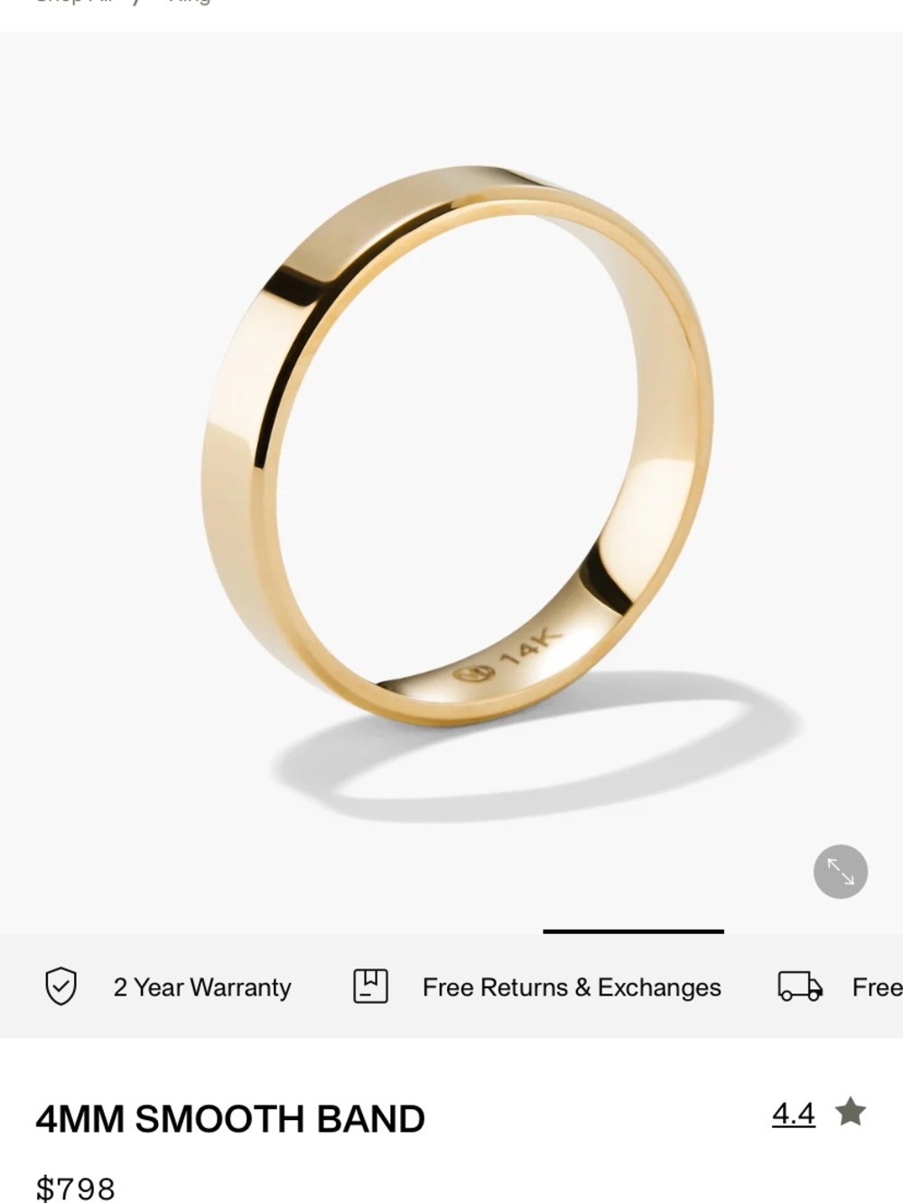 Mejuri 14K Yellow Gold Flat Wedding Band - Picture 2 of 4